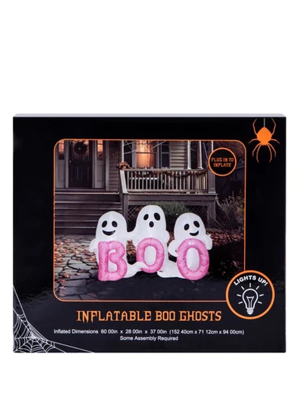 Inflatable Boo Ghosts Halloween Decoration - White and Pink